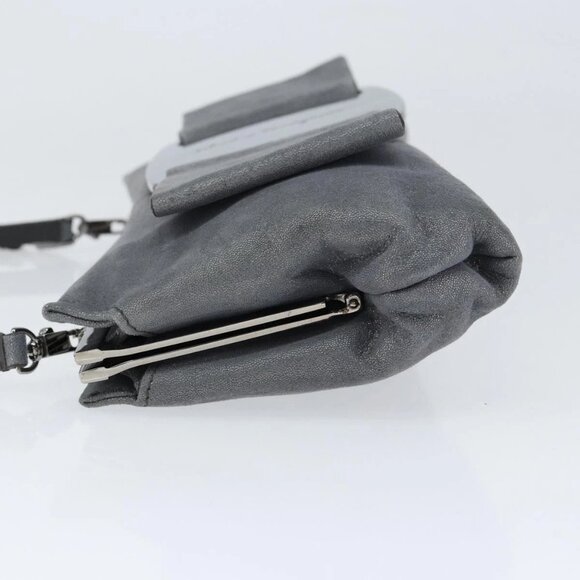 Salvatore Ferragamo Vala Shoulder Bag Suede Gray Silver Auth 149149 - Picture 6 of 16